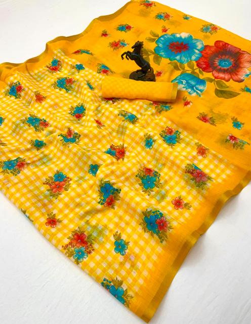 Malhar linen digital print surat mai saree market